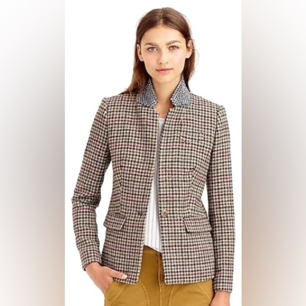 J. Crew Brown Tan Blazer Tailored Wool Blend